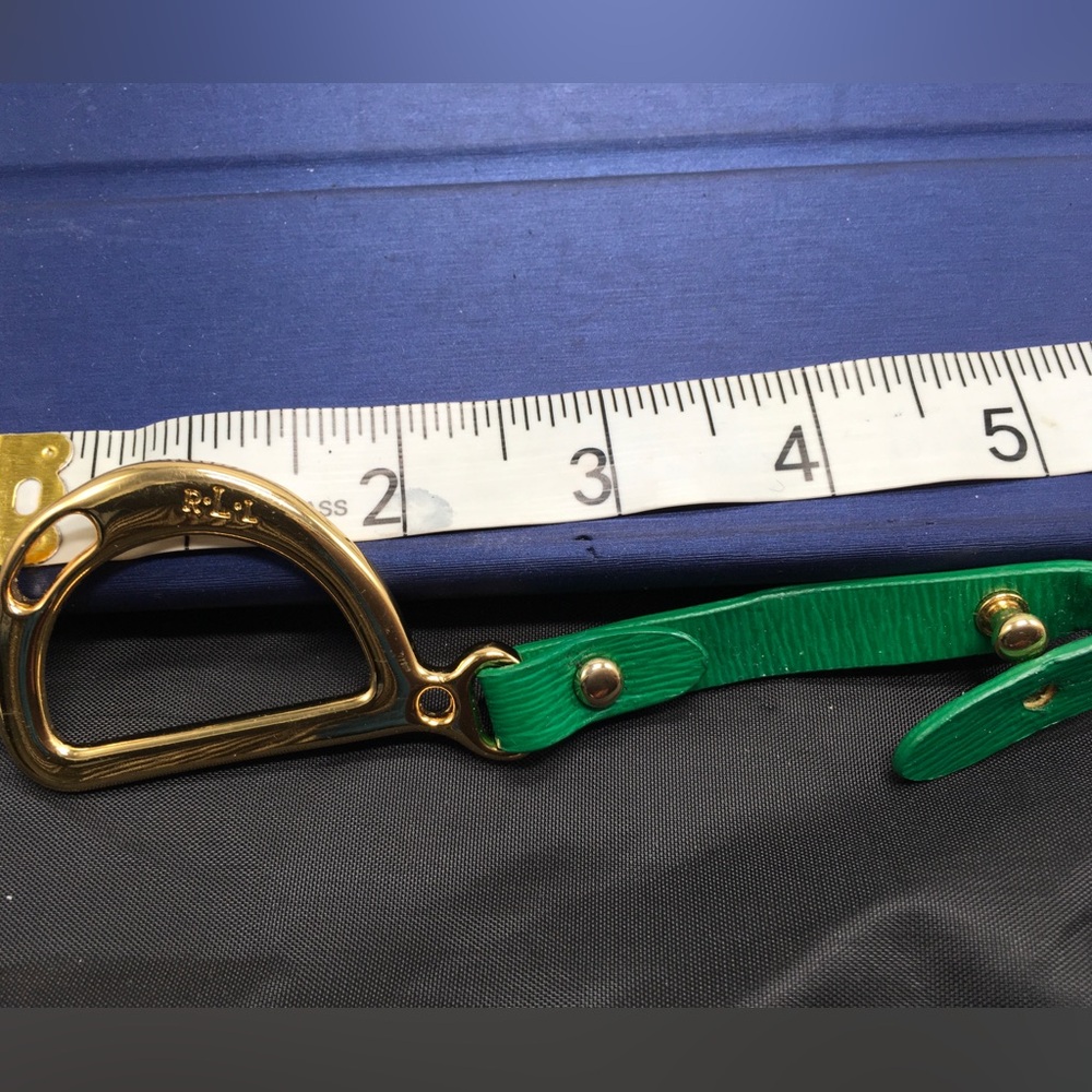 RALPH LAUREN D Ring Gold Tone Metal KEY FOB BAG CHARM KEYCHAIN HANG TAG